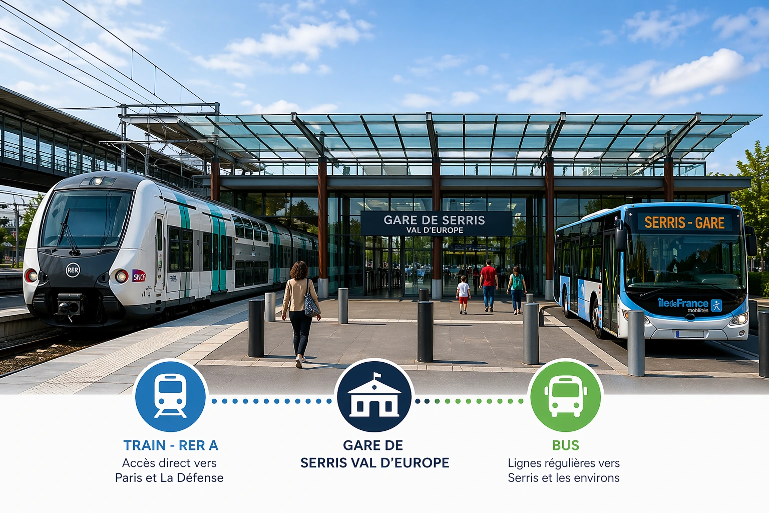 Service VTC en van noir pour desserte gare à Serris