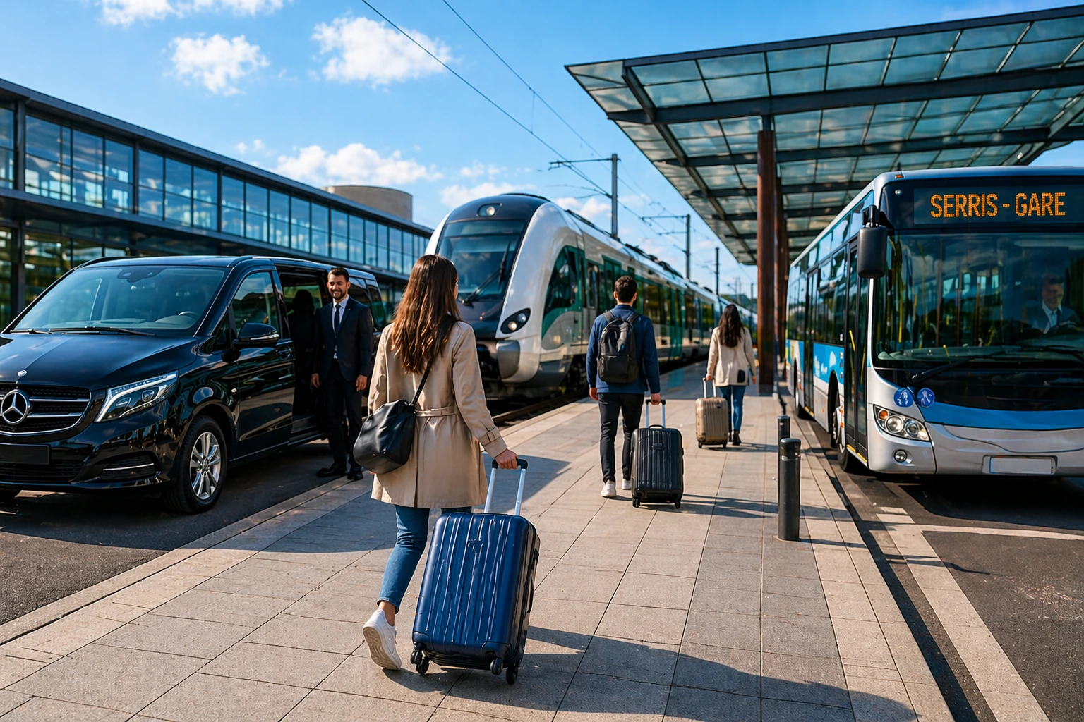 Van VTC avec chauffeur pour trajets avec bagages et horaires étendus à Serris